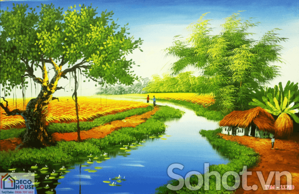 Tranh gạch 3d phong cảnh đồng quê việt nam - SHN56