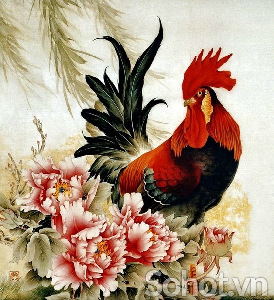 Tranh gạch 3d con gà trống - 6887V