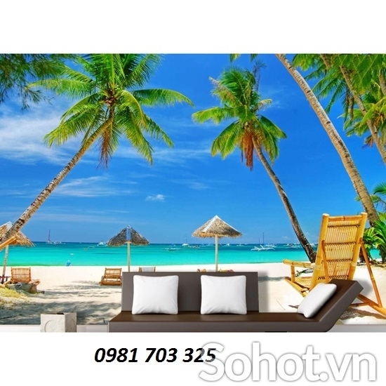 Tranh bãi biển trang trí phòng