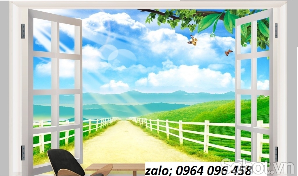 Tranh gạch men 3d cửa sổ - NNXX33