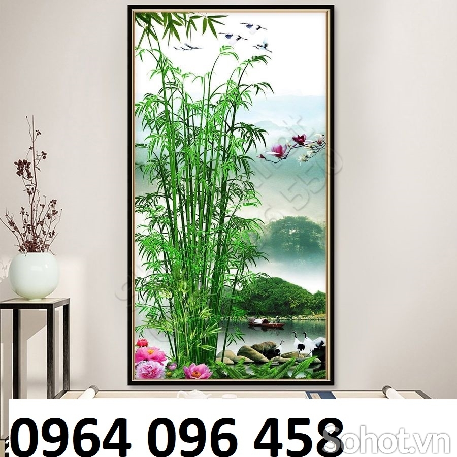 Tranh gạch 3d phong thủy phòng khách - KXDC4