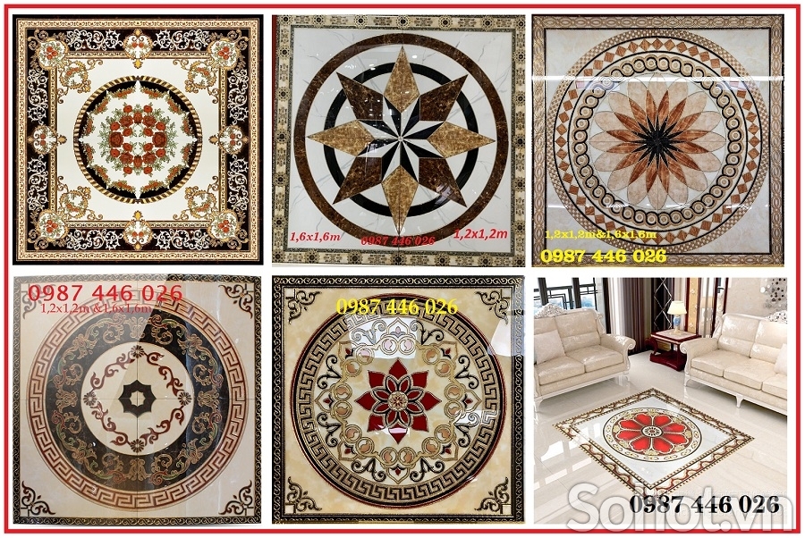 Gạch thảm vuông khắc vàng HP92734