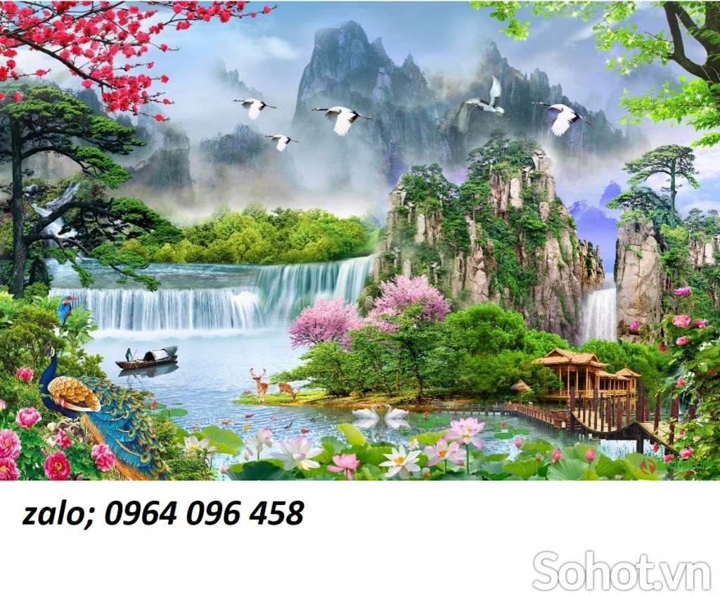 Gạch tranh 3d phong cảnh đồng quê - NBN56