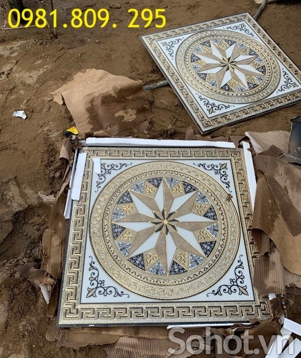 Thảm gạch vuông 80x80cm cầu thang