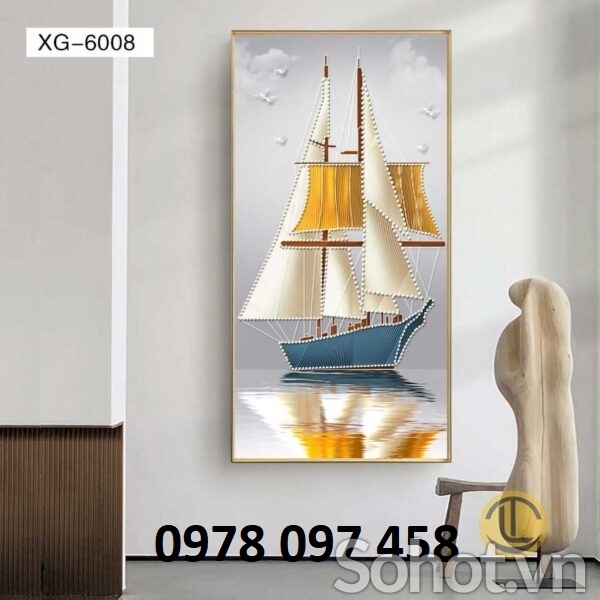 Bức họa thuyền buồm xuôi gió