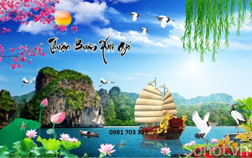 Gạch tranh 3D trang trí phòng khách