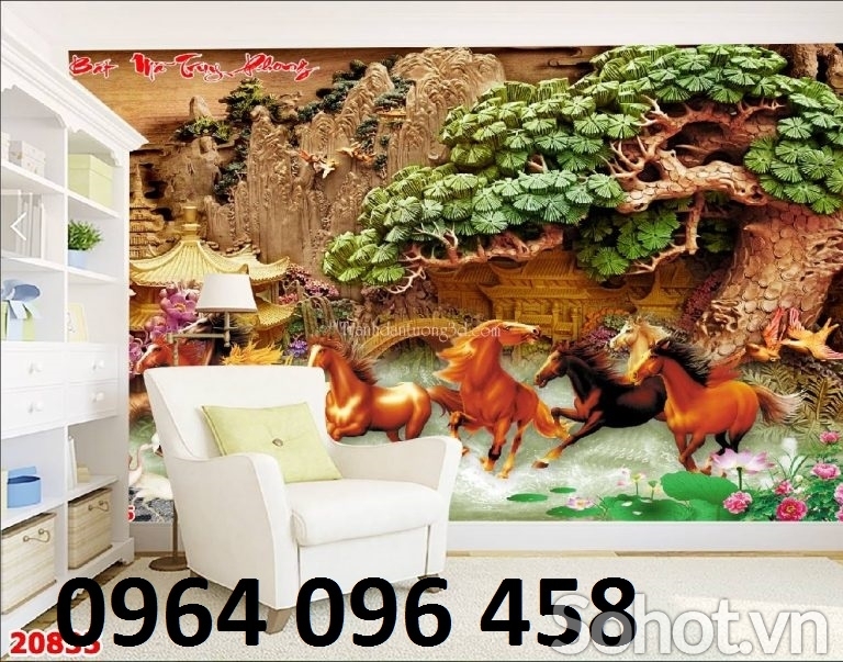 Tranh  gạch men 3d ốp tường mã đáo thành công - 544CCX