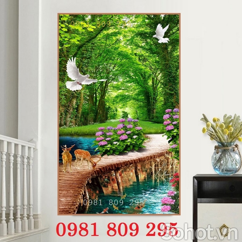 Tranh gạch men , gạch ốp tường  phong cảnh lối đi  HN9399