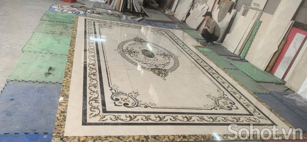 Tranh gạch trang trí phòng thờ gia tiên
