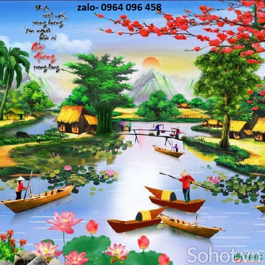 Tranh gạch 3d phong cảnh đồng quê - 644XN