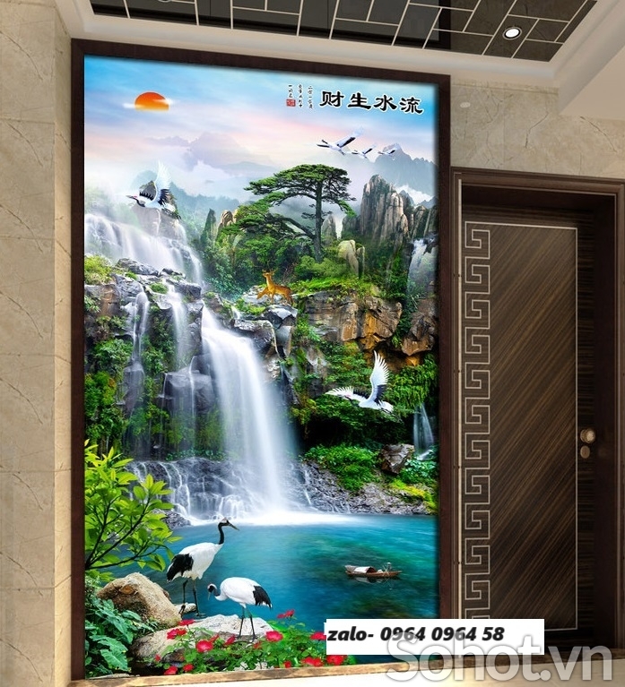 Tranh gạch 3d phong cảnh dán tường hành lang - sảnh - CVN74
