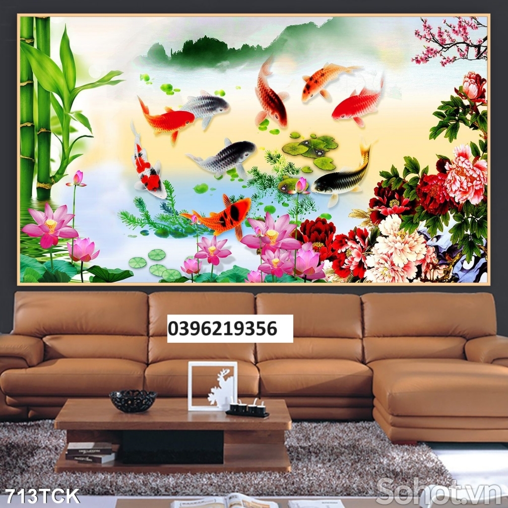 Gạch cá chép 3D đẹp trang trí