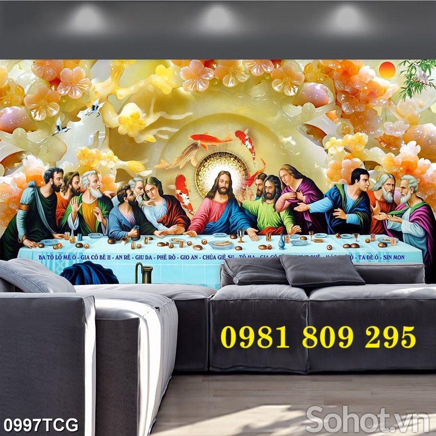 Tranh công giáo , bữa tiệc ly gạch tranh 3d