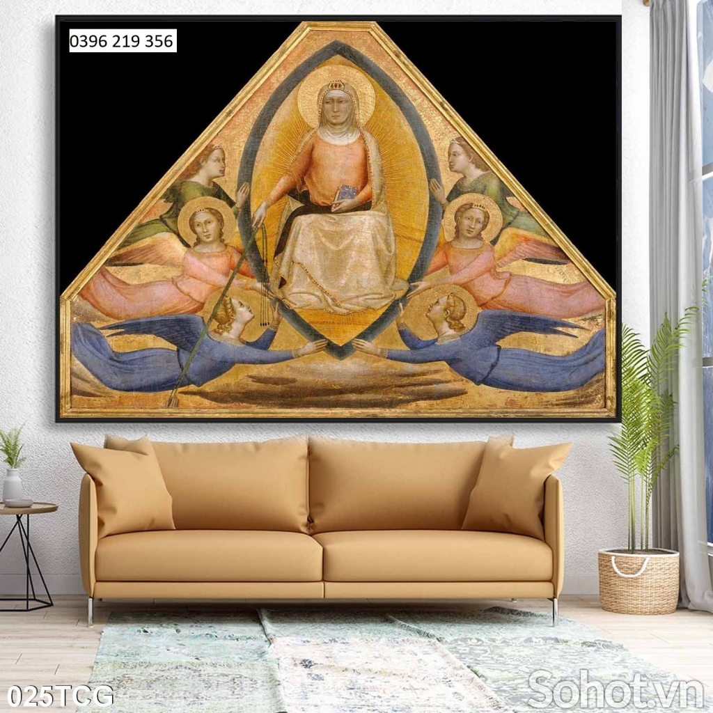 Gạch tranh 3d trang trí phòng khách sang trọng-Tranh Công giáo