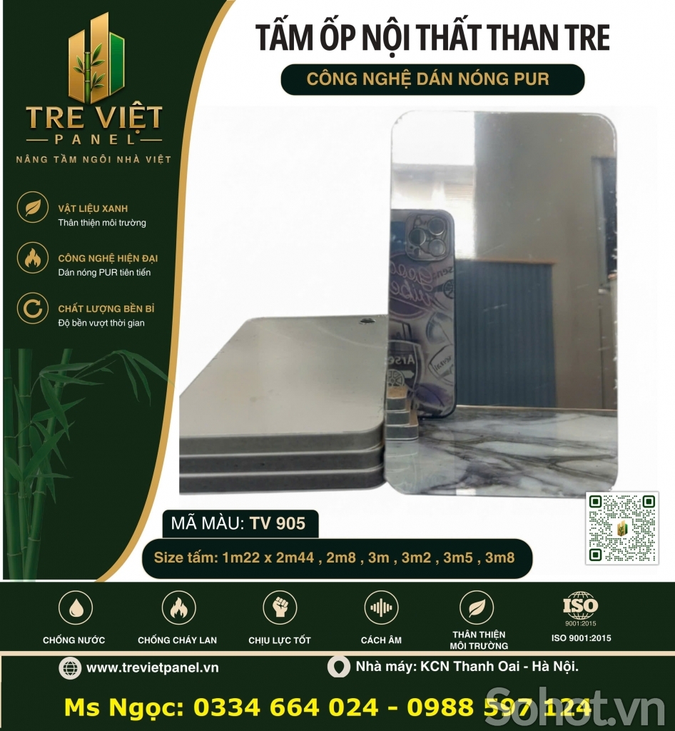 Tấm ốp than tre tráng gương
