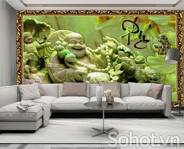 tranh phật phòng thờ - tranh gạch 3d phòng thờ - DNV31