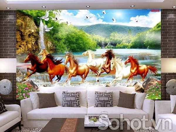 tranh gạch ốp tường 3d mã đáo thành công - 764S