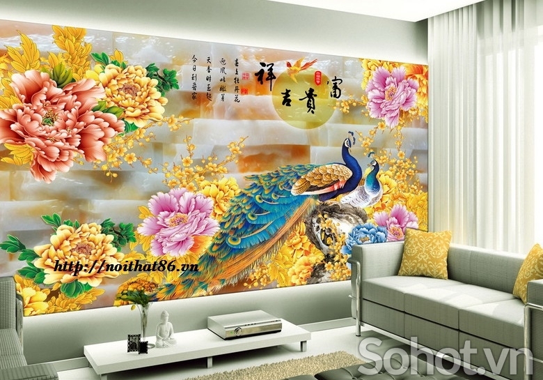 Tranh gạch 3d ốp tường phòng khách - phòng ngủ - DFG654
