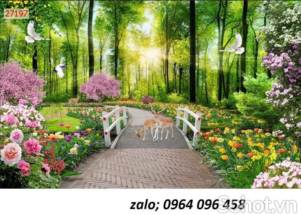 Gạch tranh phong cảnh đồng quê 3d - MBN84