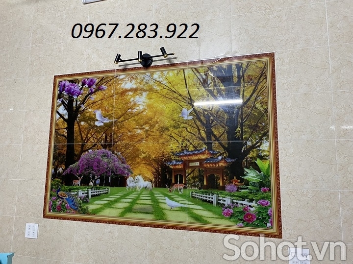 Tranh phòng khách 3d- tranh gạch men
