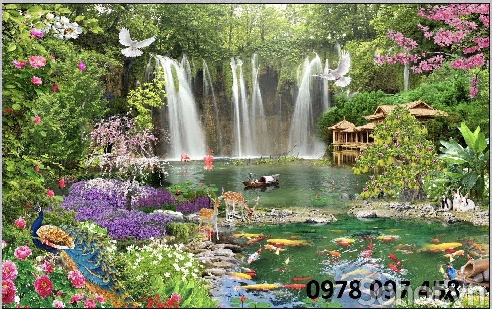 Gạch tranh dán tường đẹp - tranh phong cảnh