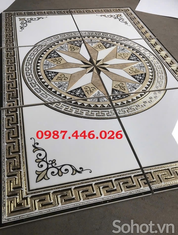 Gạch thảm lát nền nhà khắc vàng HP9723
