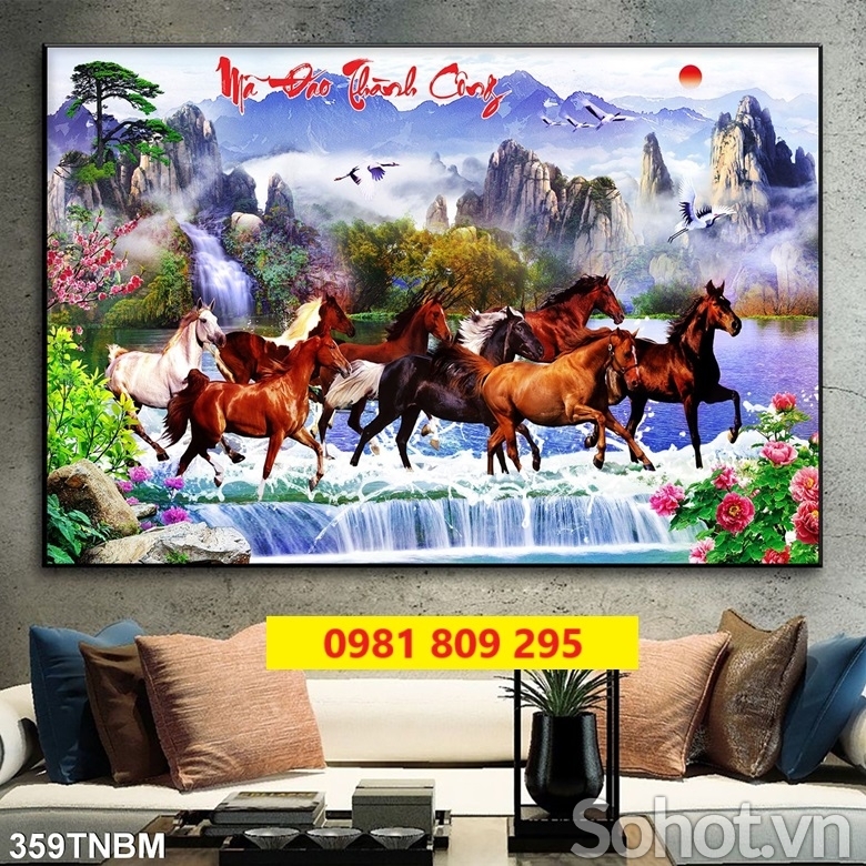 Tranh gạch ngựa ốp phòng khách
