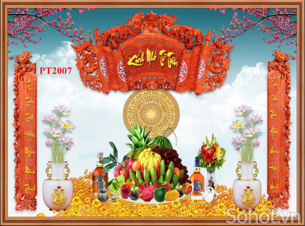 Gạch tranh dán tường phòng thờ