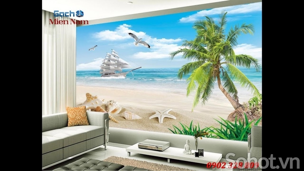 Tranh gạch 3d phong cảnh biển - XDBBV2