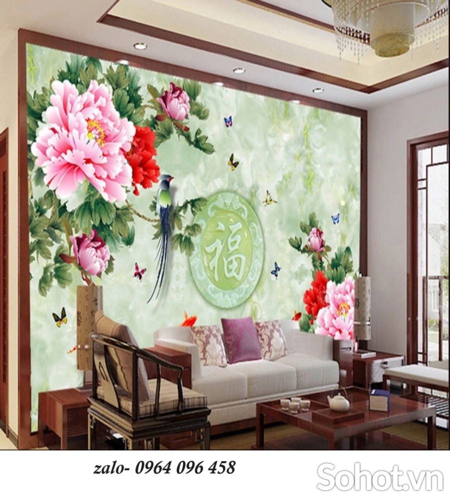 Tranh gạch 3d phong thủy phòng khách - KJH76