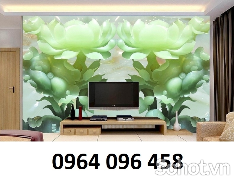 Tranh gạch ốp tường 3d hoa sen - CNNM9