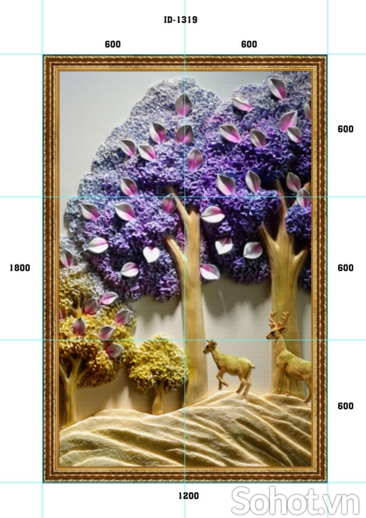 Tranh gạch 3d ốp tường phòng khách đẹp - 5222AM