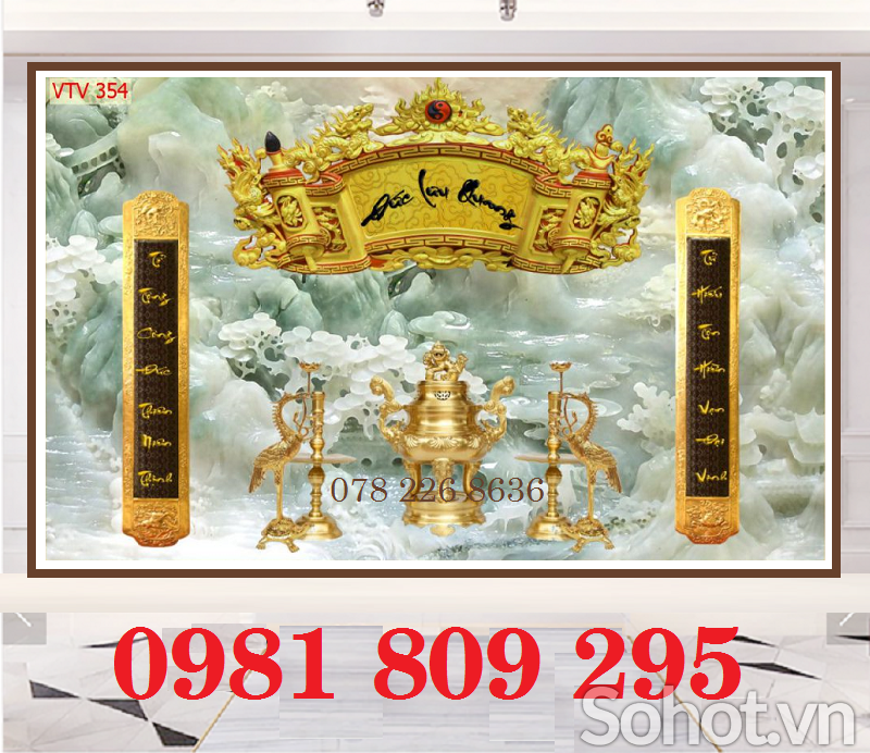 Mẫu gạch tranh phòng thờ , gạch trang trí