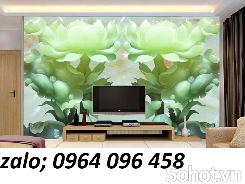 Tranh gạch ốp tường 3d hoa sen - CNNM9