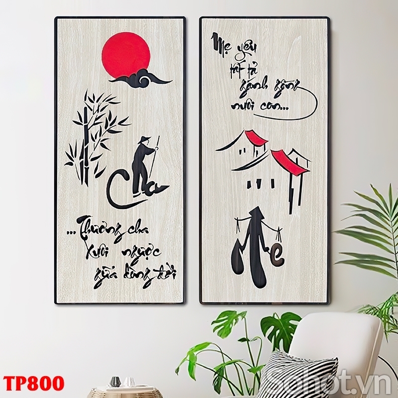 Tranh dán phòng khách - gạch tranh