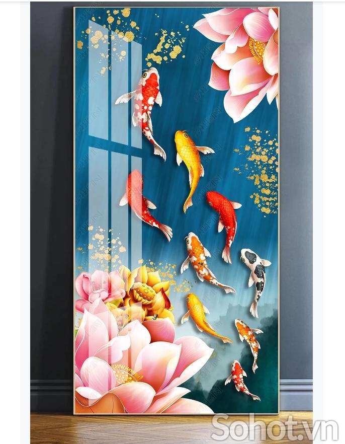Tranh 3D- Tranh gạch cá chép