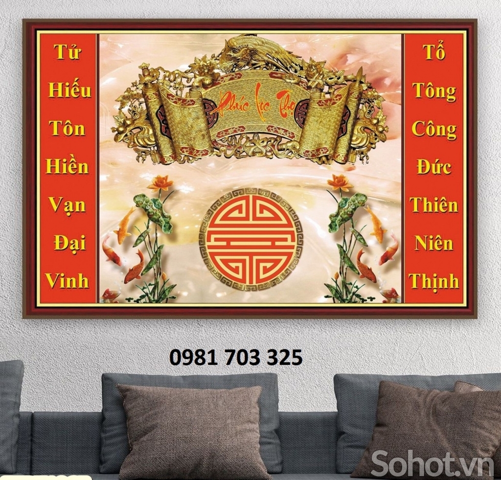 Tranh gạch-gạch tranh phòng thờ