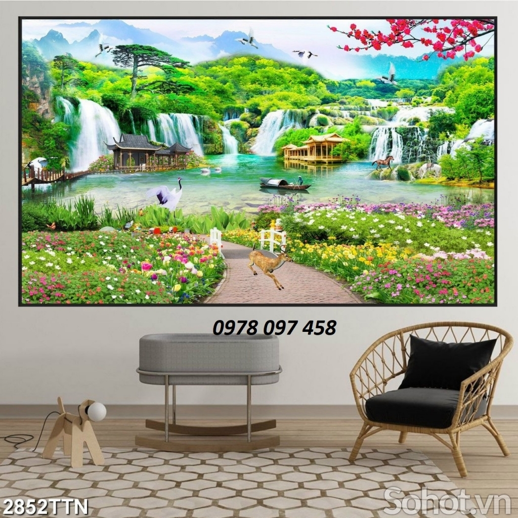 Gạch tranh 3D - phong cảnh thiên nhiên