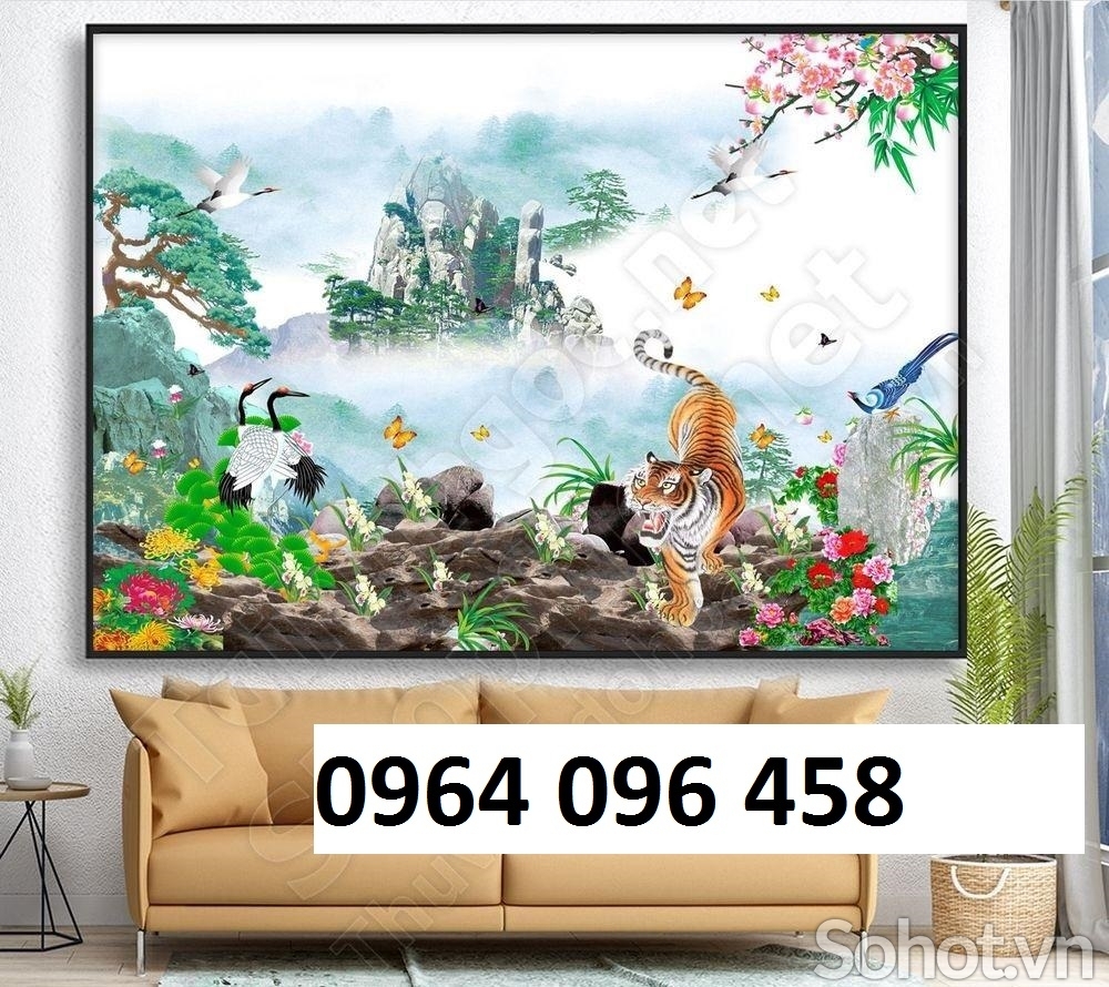 Tranh gạch 3d ốp tường tranh con hổ - XZS21
