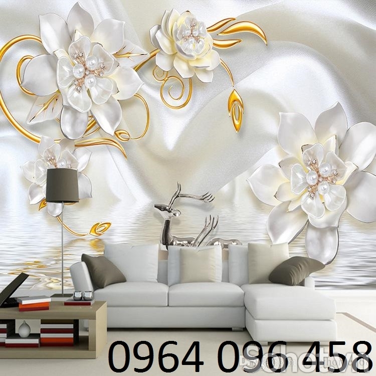 Gạch tranh hoa 3d phòng khách KKMM7