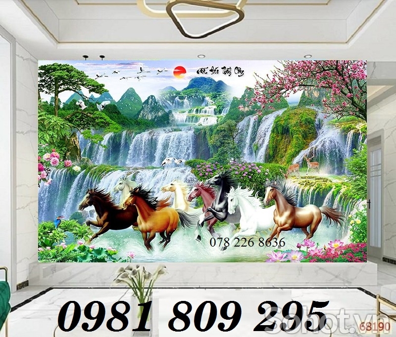 Tranh gạch bát mã - gạch tranh ốp phòng khách