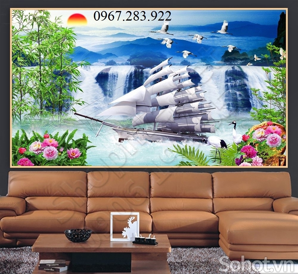 Gạch ốp tường 3D thuyền buồm