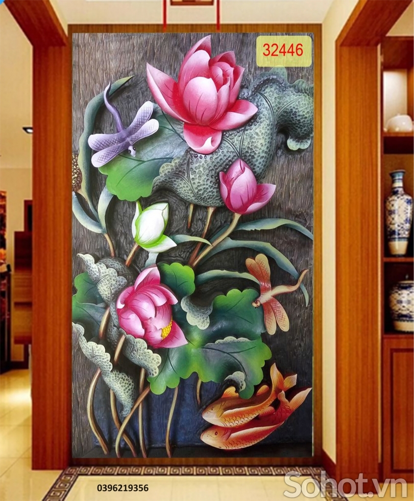 Tranh gạch hoa 3D đẹp trang trí
