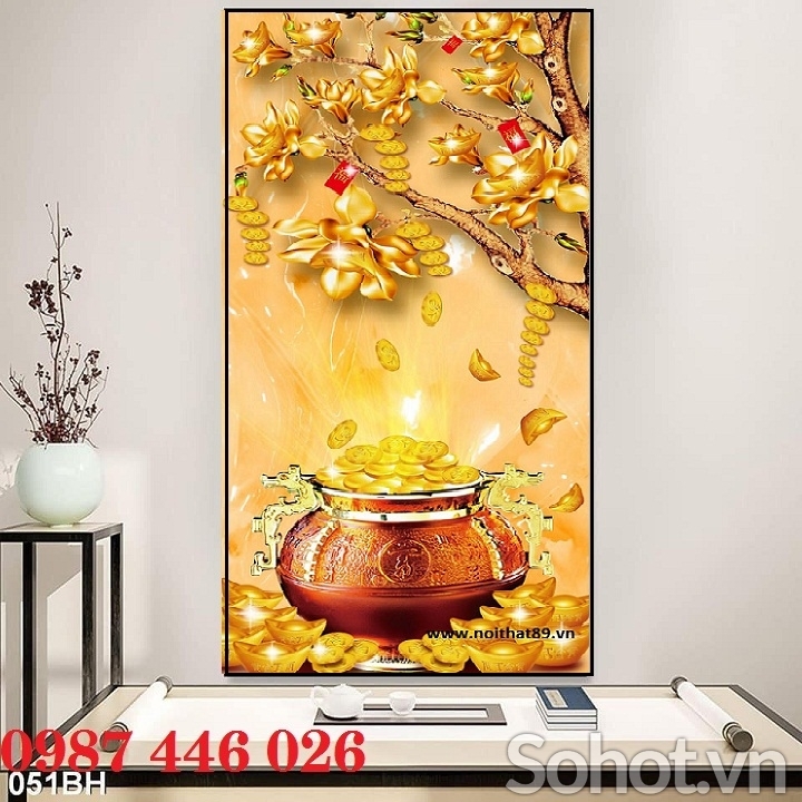 Gạch tranh cây lộc vàng HP922