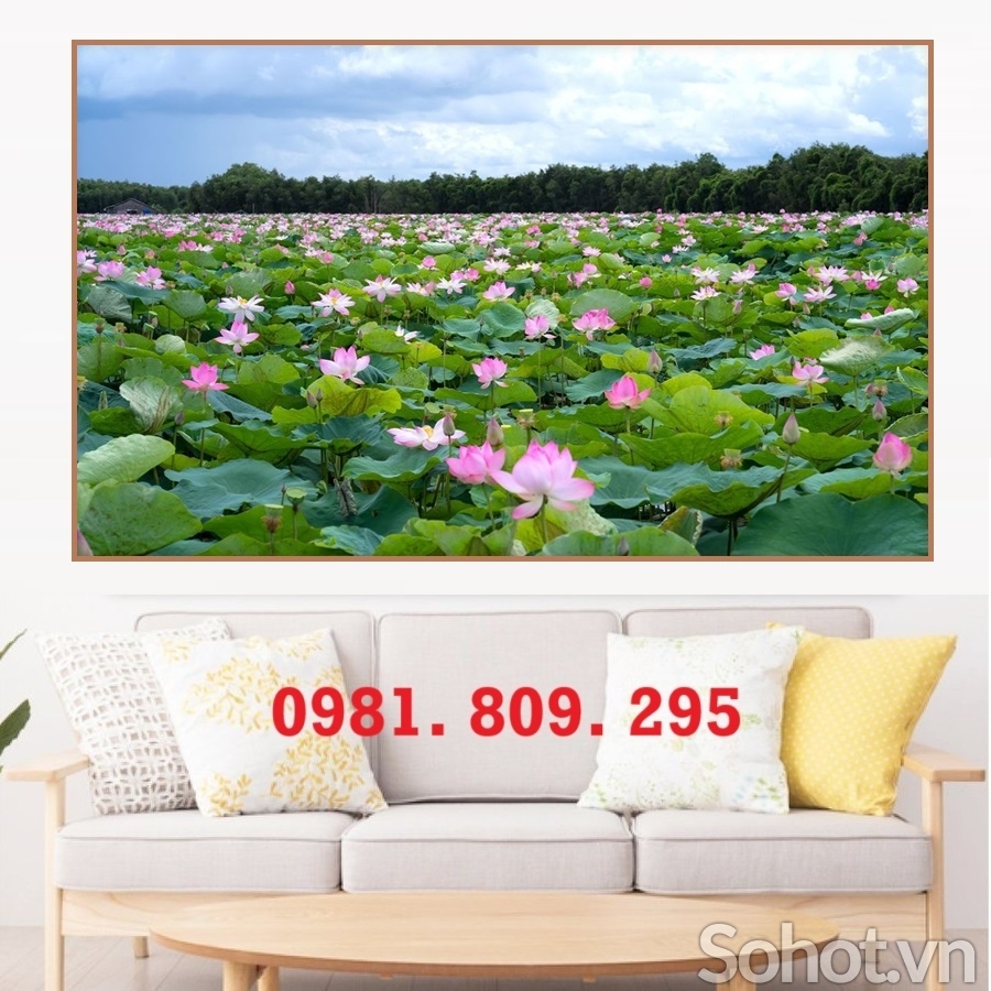 Tranh gạch men ốp tường 3d cao cấp hoa sen