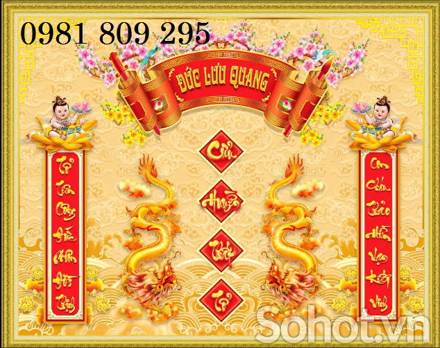 Tranh 3d phòng thờ , gạch tranh câu đối phòng thờ