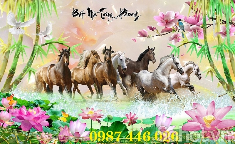 Gạch tranh bát mã, tranh ngựa
