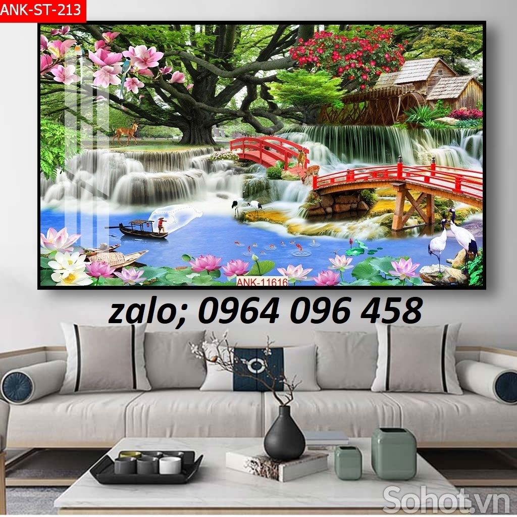 Tranh gạch 3d thủy phòng khách - 321AM