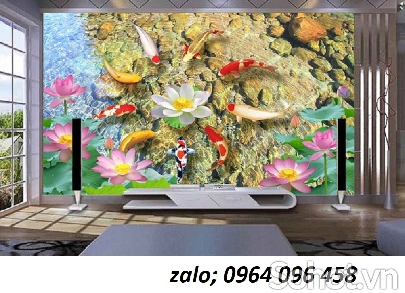 tranh gạch 3d phong thủy phòng khách - HBB4