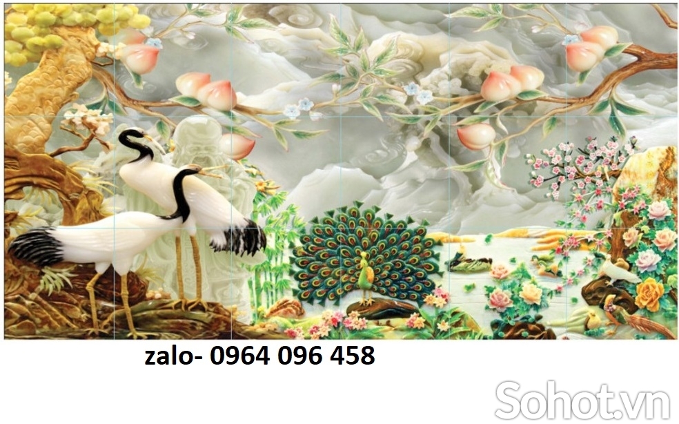 Tranh gạch 3d phong thủy phòng khách - SX66